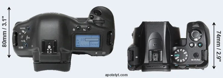 Compare 1Ds versus K-70 top
