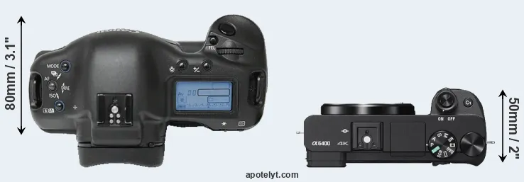 Compare 1Ds versus A6400 top