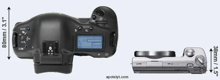 Compare 1Ds versus NEX-5 top