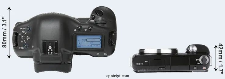 Compare 1Ds versus NEX-F3 top