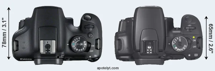 Compare 2000D versus 400D top