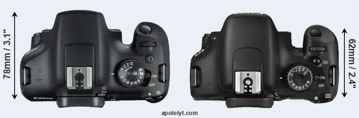 Compare 2000D versus 550D top