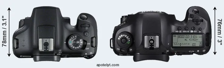 Compare 2000D versus 5DS top