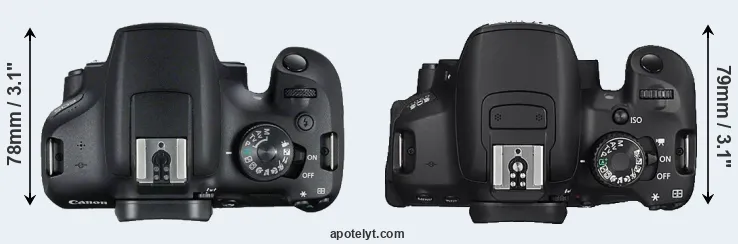 Compare 2000D versus 650D top