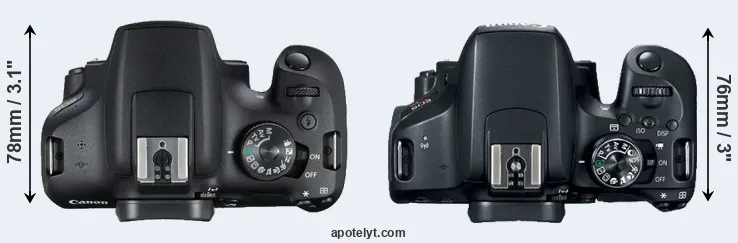Compare 2000D versus 800D top