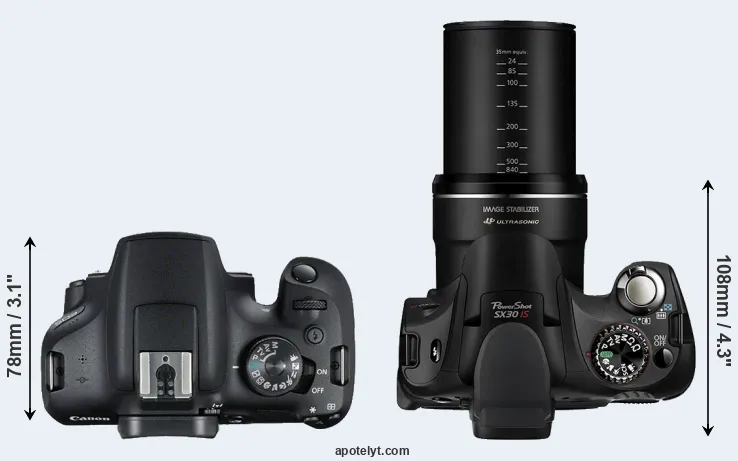 Compare 2000D versus SX30 top