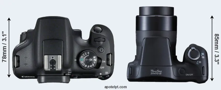 Compare 2000D versus SX410 top