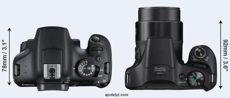 Compare 2000D versus SX540 top