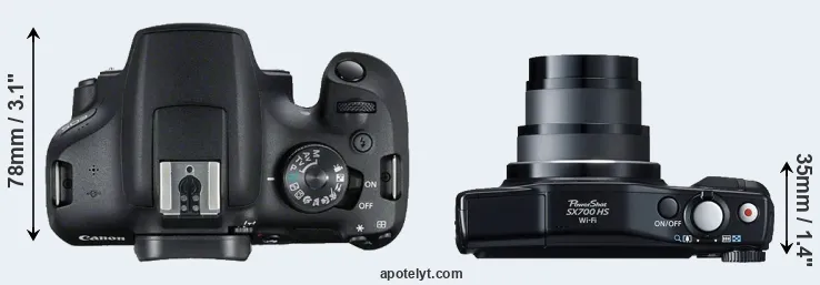 Compare 2000D versus SX700 top