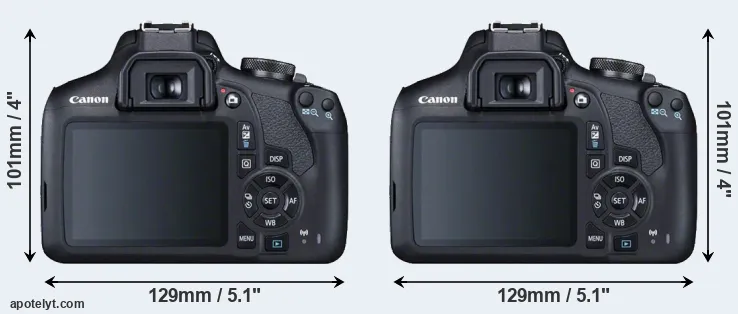 Comparison 2000D or T7 rear
