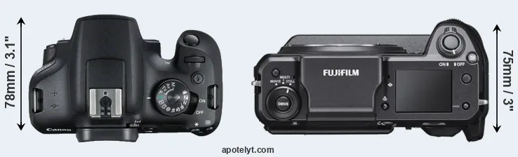 Compare 2000D versus GFX 100 top