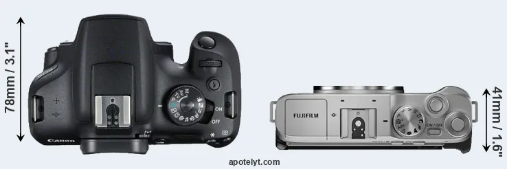 Compare 2000D versus X-A7 top