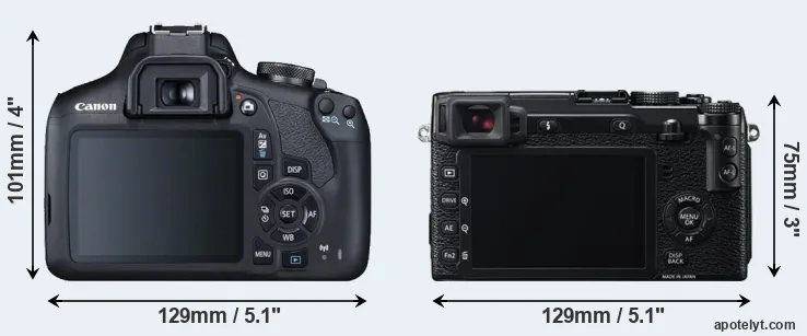Comparison 2000D or X-E2 rear