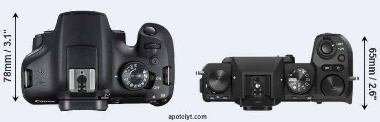 Compare 2000D versus X-S20 top