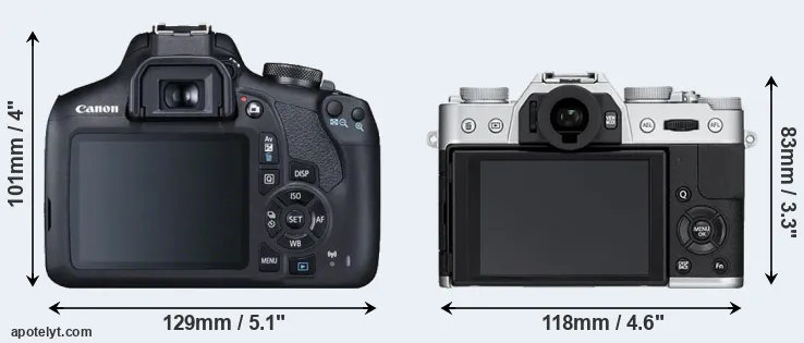 Comparison 2000D or X-T10 rear