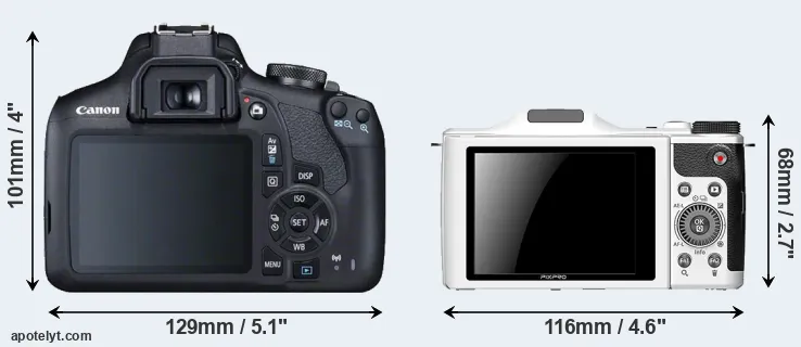 Comparison 2000D or S-1 rear
