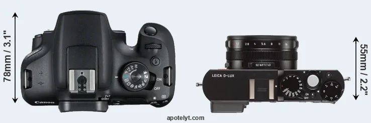 Compare 2000D versus D-LUX Typ 109 top