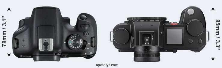 Compare 2000D versus Leica SL3 top