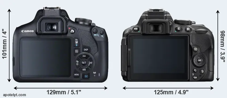 Comparison 2000D or D5300 rear