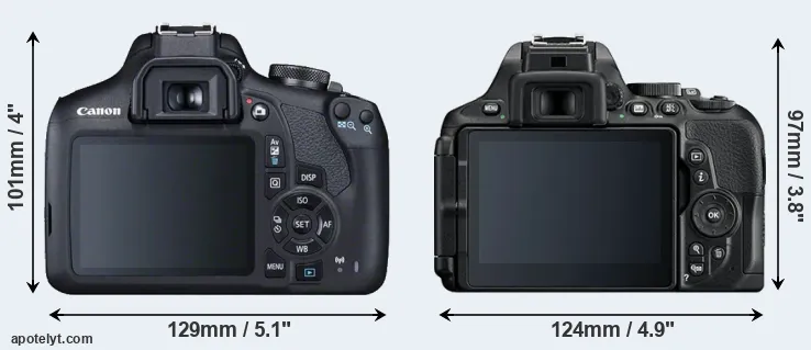 Comparison 2000D or D5600 rear