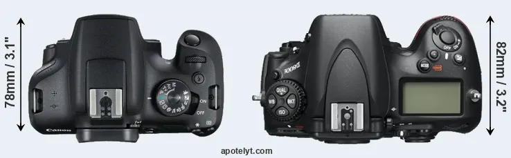 Compare 2000D versus D800E top