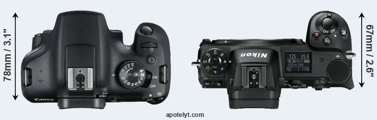 Compare 2000D versus Z6 top