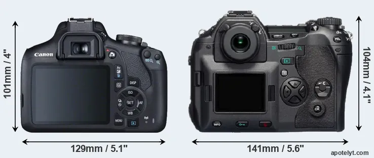 Comparison 2000D or E-1 rear