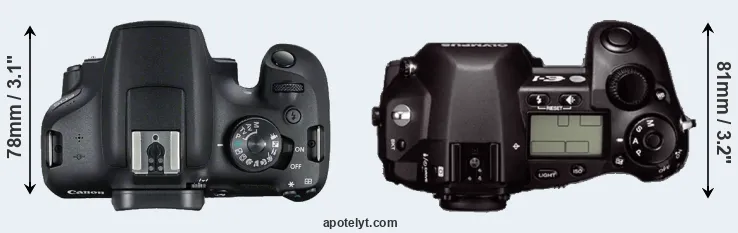 Compare 2000D versus E-1 top