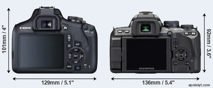 Comparison 2000D or E-510 rear