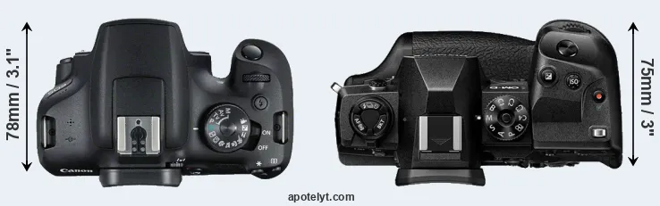 Compare 2000D versus E-M1X top