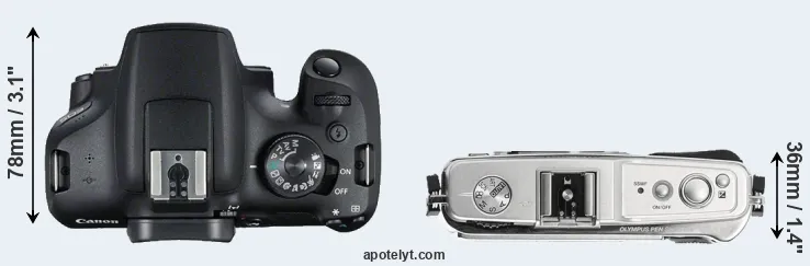 Compare 2000D versus E-P1 top