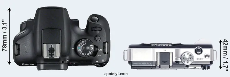 Compare 2000D versus E-PL1 top