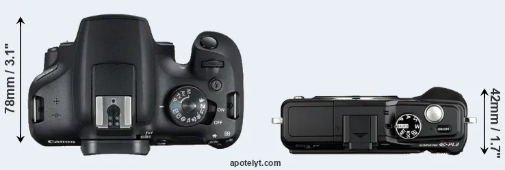 Compare 2000D versus E-PL2 top