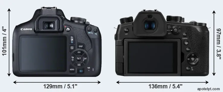 Comparison 2000D or FZ1000 II rear