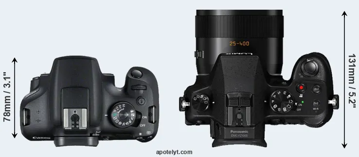 Compare 2000D versus FZ1000 top
