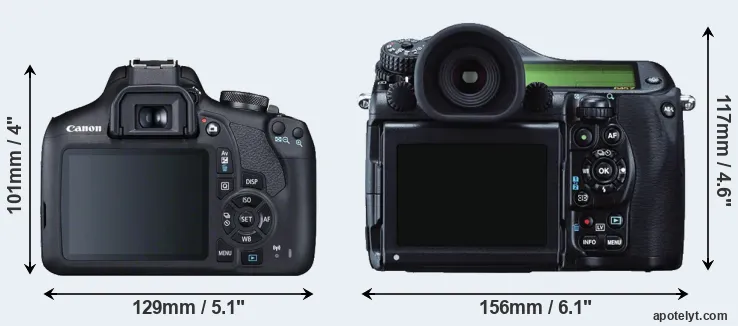 Comparison 2000D or 645Z rear