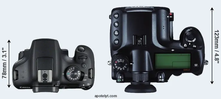 Compare 2000D versus 645Z top