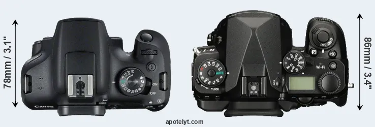 Compare 2000D versus K-1 top