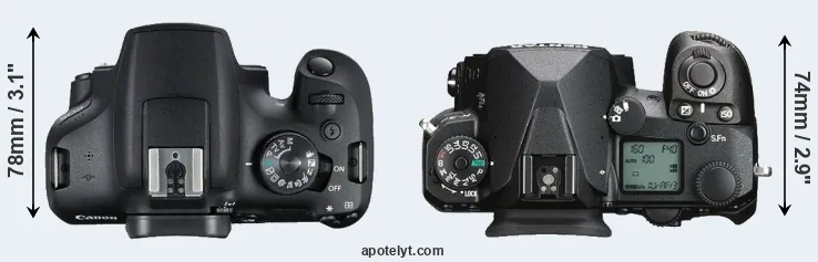 Compare 2000D versus K-3 III top