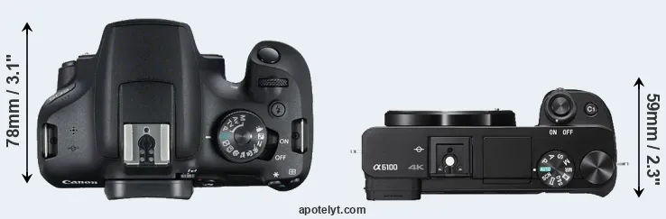 Compare 2000D versus A6100 top