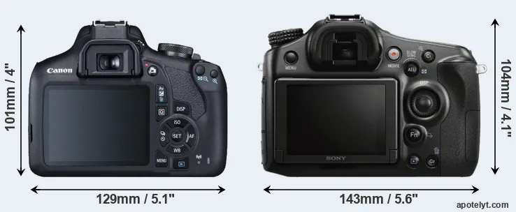 Comparison 2000D or A68 rear