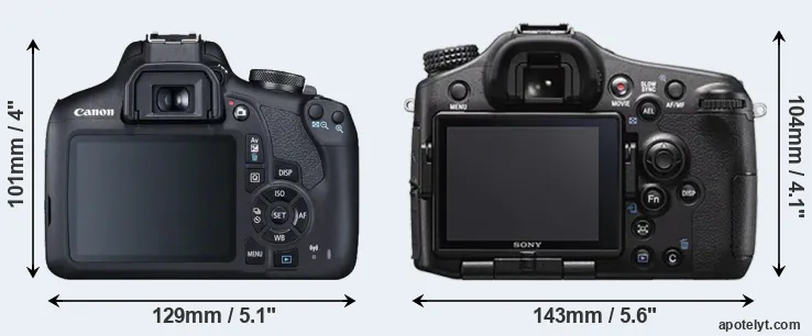 Comparison 2000D or A77 II rear