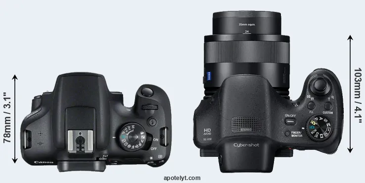 Compare 2000D versus HX350 top