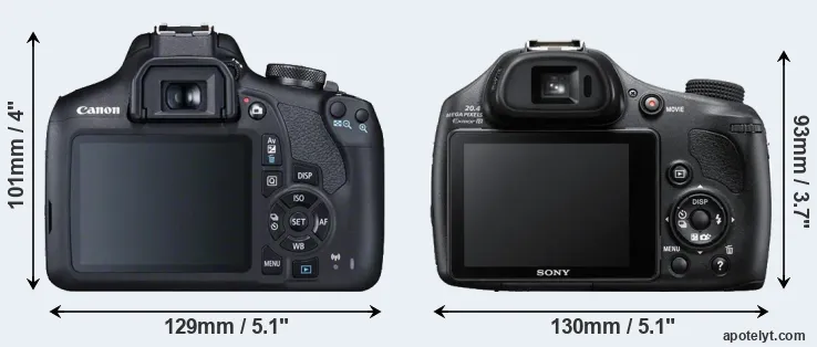 Comparison 2000D or HX400V rear