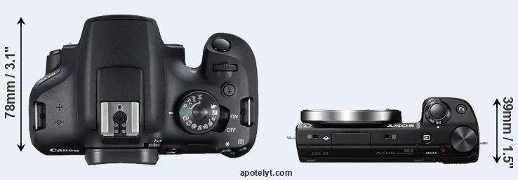 Compare 2000D versus NEX-5R top