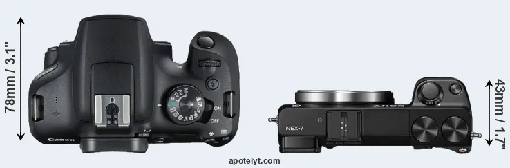 Compare 2000D versus NEX-7 top