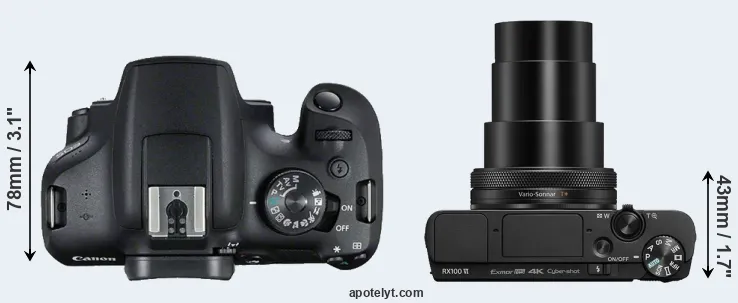 Compare 2000D versus RX100 VI top