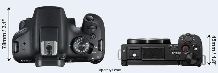 Compare 2000D versus ZV-E10 top