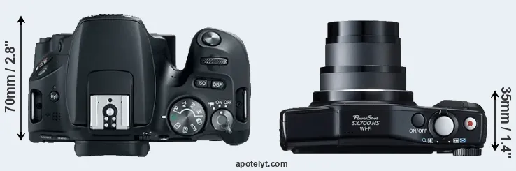 Compare 200D versus SX700 top