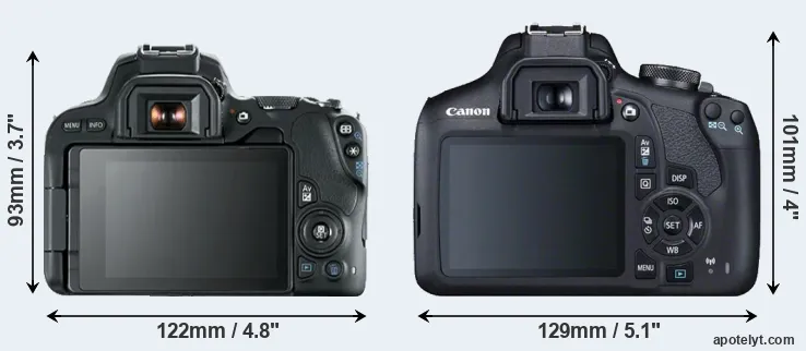 Comparison 200D or T7 rear